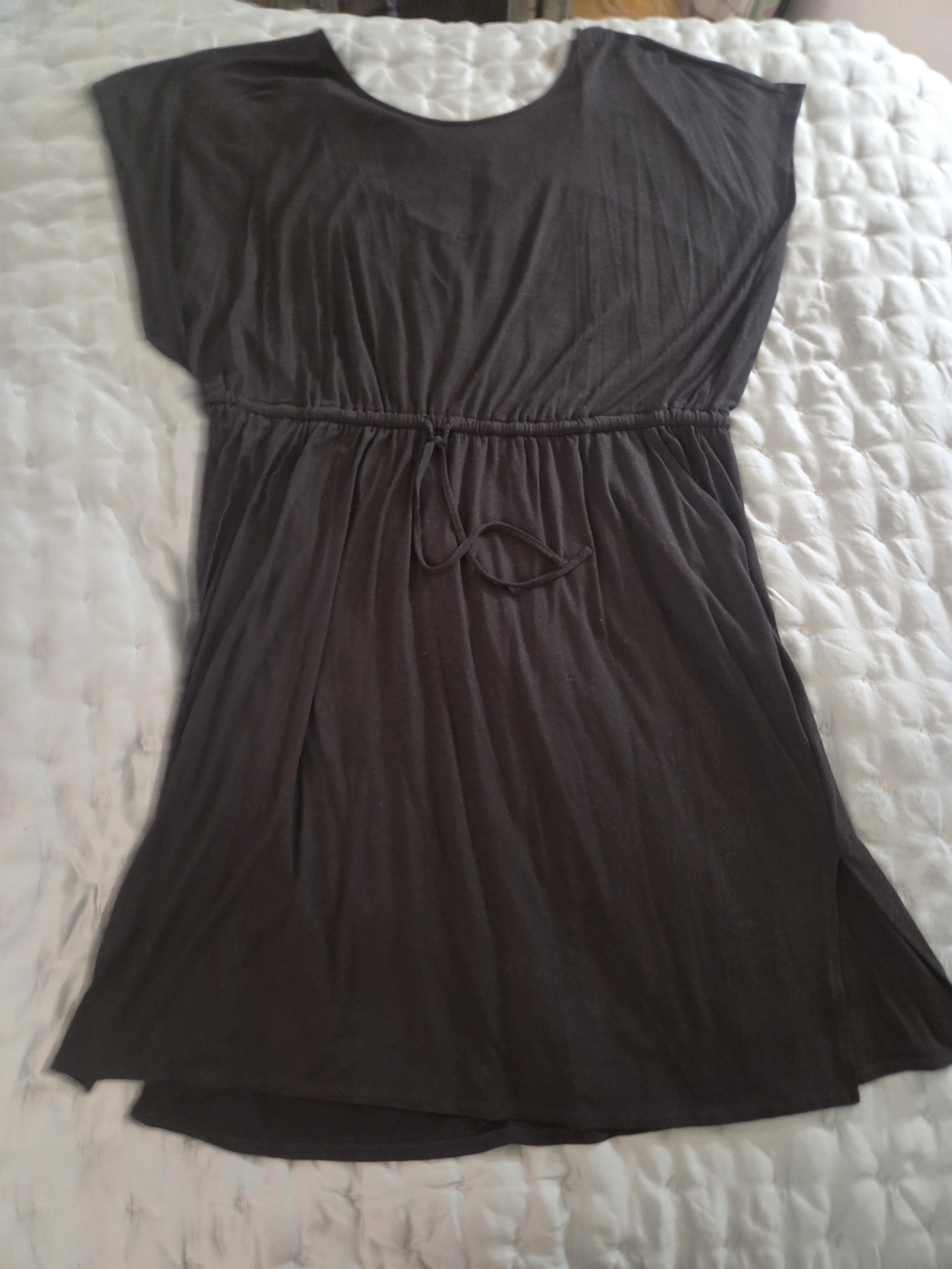 Torrid Midi Jersey Cross Back Slit Dress- Black - Picture 5 of 10